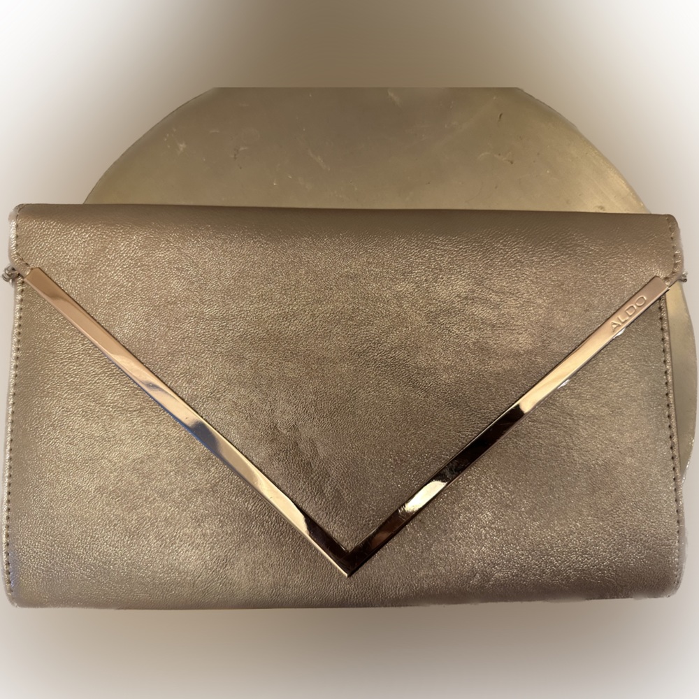 Gold envelope clutch